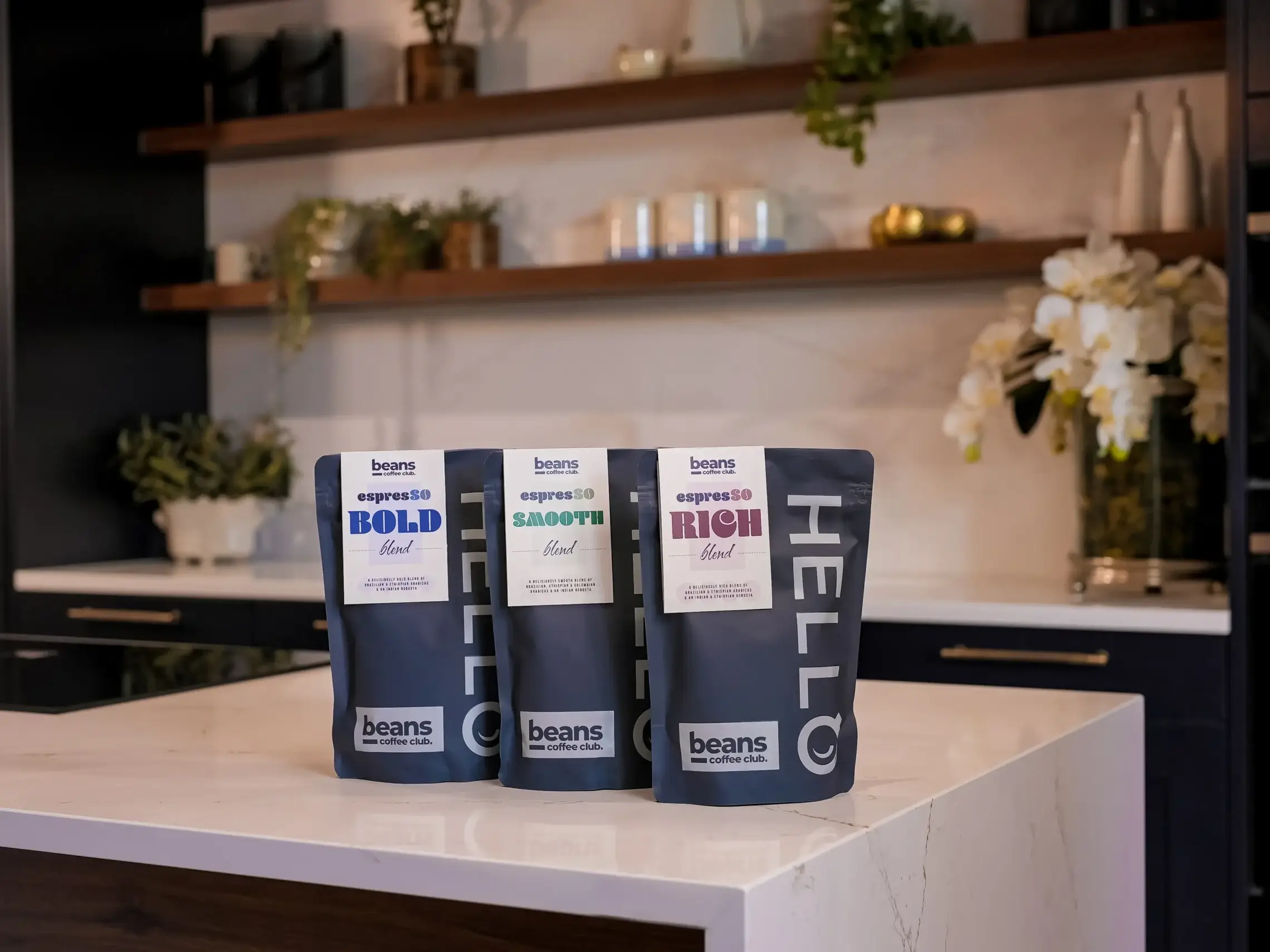 Coffee packs in kitchen